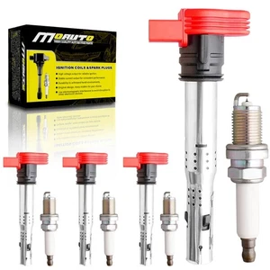 Ignition Coil, 4 Iridium Spark Plug For Audi A3 A4 A5 Q5 VW CC Eos UF529 - Picture 1 of 6
