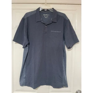 Eddie Bauer Blue Travex Polo Shirt Moisture Wicking Short Sleeve Mens L Tall - Picture 1 of 7