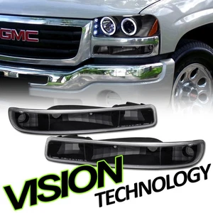 Black Turn Signal Parking Bumper Corner Lights Jy For 99 00-06 GMC Sierra/Yukon - Bild 1 von 2