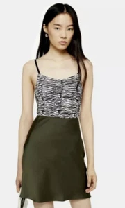 Ladies Topshop Ruched Leopard Print Strappy Bodysuit BNWT - Size 14 RRP £19 - Picture 1 of 3