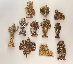 21 Figur Gott GANESH Messing Amulett Sammlung Thailand Glücksbringer - Bild 1 von 33