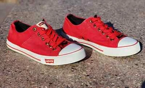 Levi's Boys Juniors and Youth Trucker Low Lace Red Trainers - Picture 1 of 1