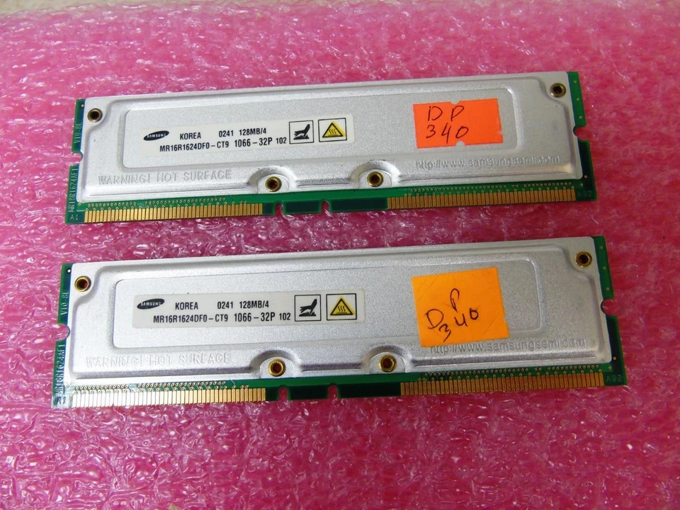 256MB (2x128MB) - Dell Samsung Desktop RAMBUS Memory -  MR16R1624DF0-CT9 - Image 1 of 4
