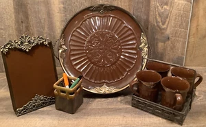 Dessert Serving Set- 11Pcs Cake Plate, 4-Mugs, Menu Slate, Pen holder + Stands🎂 - Picture 1 of 18
