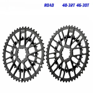 48-32T 46-30T Road Bike Integrated Double Disc Chainwheel for SRAM Format Cranks - Picture 1 of 12