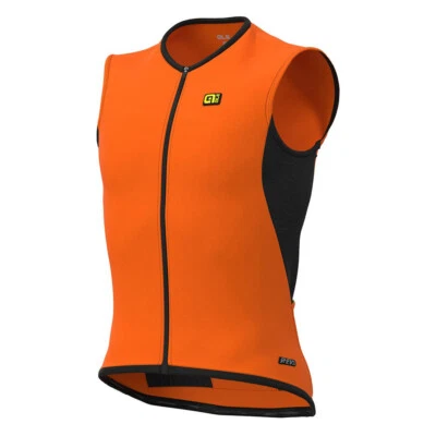 ALE Mens Cycling Gilet Vest - Thermal Clima R-EV1 - Windproof, Orange, Size XS - Image 1 of 4