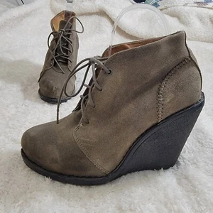 Botas de gamuza Rag & Bone Odval con cuña al tobillo con cordones verde oliva talla 37 EE. UU. 7 - Imagen 1 de 21