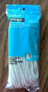 Everbilt 140295 White Diamond Braid Nylon Rope 3/16 in. x 50 ft. 90lb WLL NEW - Picture 1 of 10