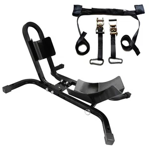 Front Wheel Chock Motorbike Motorcycle Paddock Stand + Handlebar Tiedown Straps - Picture 1 of 18