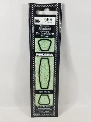 Madeira Six Strand Embroidery Floss Mercerized Cotton 11 Yards Green M-966 - Image 1 of 4