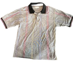 Penguin Munsingwear Polo Shirt Mens XL Gray/Black Striped Short Sleeve READ - Picture 1 of 7