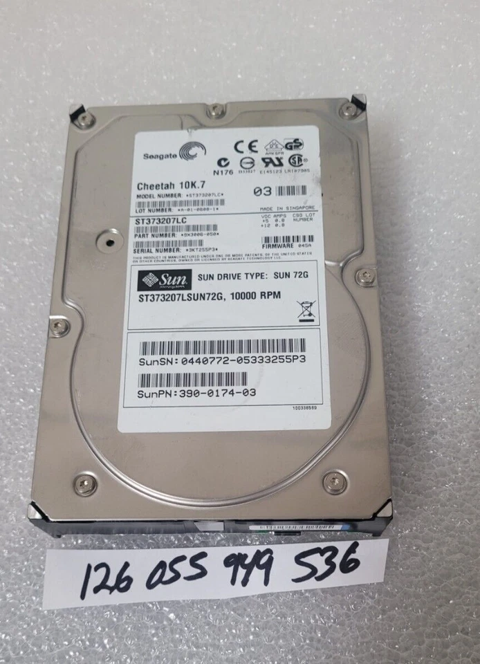 Seagate 9X3006-050 - 73.4GB 10K 80-PIN Ultra-320 SCSI 3.5" 8MB Cache Hard Drive - Image 1 of 1