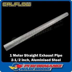 Aluminised Steel 2.5 Inch O.D. 1000mm (1m) Long Straight Exhaust Pipe - Bild 1 von 2