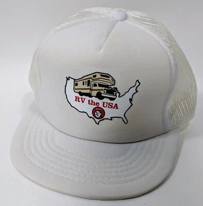Vintage RV The USA Trucker Hat Snapback White - Picture 1 of 4