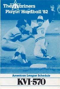 Calendario de béisbol 1982 de los Seattle Mariners MLB - KVI 570 - Imagen 1 de 2