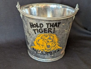 1978 Vtg HOLD THAT TIGER Masonic Shriner Beer Bucket Galvanized Pail Tavern - Picture 1 of 4