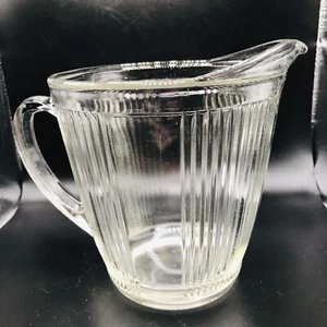 VTG EKCO Chicago QT Clear Ribbed Glass Juice/Beer Pitcher No. 639 USA - Picture 1 of 10