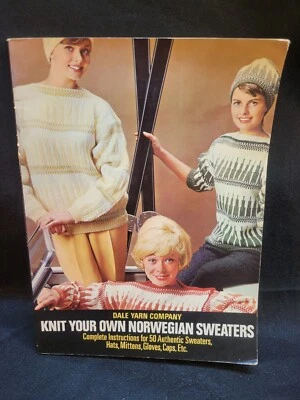 KNIT YOUR OWN NORWEGIAN SWEATERS Complete Instruction Sweater Hat Mittens Gloves - Image 1 of 4