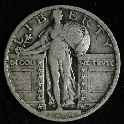1924 Standing Liberty Silver Quarter XF E327 VZCM - Image 1 of 2
