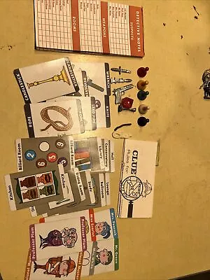 Vintage Clue Board Game 1963 Parker Brothers Replacement Pieces Instructions Etc - Image 1 of 4