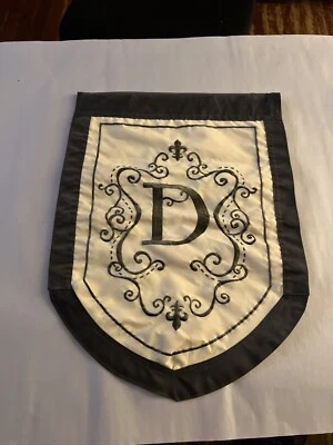 Evergreen Flag, Applique, Gar, Monogram "D", 18'' x 12.5'' inches - Image 1 of 2
