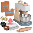 Play Kitchen Accessories Wooden Mixer Set Pretend Play Food Sets for Kids Rol...