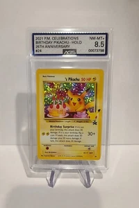 2021 Pokémon TCG: 25th Anniversary - Birthday Pikachu - #24 - AGS NM-MT+ 8.5 - Picture 1 of 2