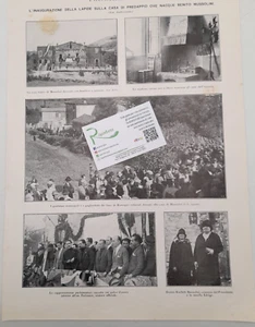 Clipping Ritaglio Foto 1925 Inaugurazione lapide casa di Mussolini a Predappio - Picture 1 of 1