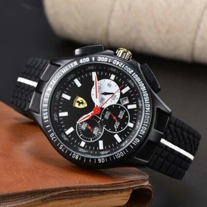 Men's Watch Formula 1 Scuderia Ferrari 44mm Chronograph Red Silicone Watch hot - Picture 1 of 21