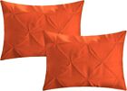 800 Tc Egyptian Cotton Pinch Euro 26X26 Pillow Cover Set Of 2 Orange Decorative