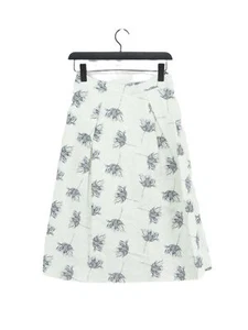 Warehouse Women's Midi Skirt UK 10 Multi Floral Cotton with Viscose Midi Pleated - Picture 1 of 5