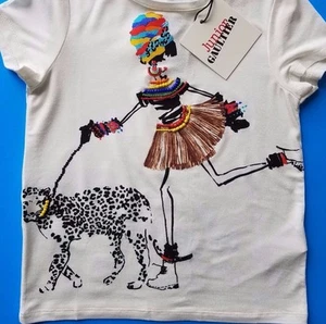 BNWT Beautiful Designer GAULTIER JUNIOR Girls Embellished T Shirt Top 10 - Bild 1 von 2
