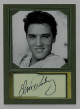 ELVIS PRESLEY / AUTOGRAPH CARD / BLUE CHRISTMAS & NOVELTY BILL / STAMP / MINT!