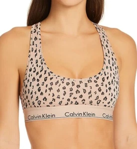 Calvin Klein Women's Modern Cotton Bralette, Beige Cheetah, XS (34A/32B/30C) - Picture 1 of 2