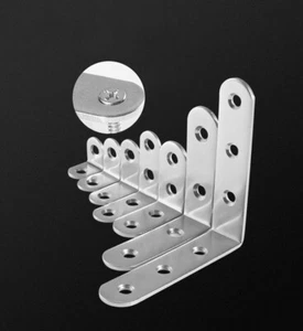Corner Braces Brackets Right Angle L shape Stainless Steel Brace Bracket - Picture 1 of 15