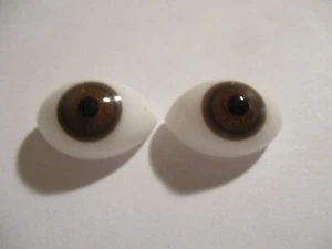 16 mm Schoepfer Antique Brown Oval Hand blown Glass Eyes 7.5 mm Iris  SE16BRN  - Picture 1 of 4