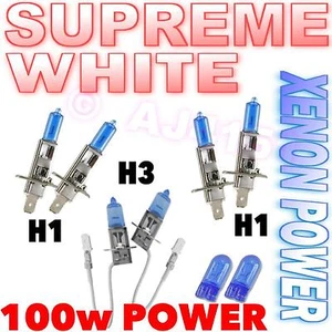 H1 H1 H3 100w Xenon Headlight Bulbs High/Low/Fog Beam Main Dip & Fog White Light - Picture 1 of 1