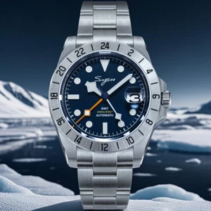 Sugess GMT, Dark Blue, NH34, Sapphire, Lume, 100m Diver, Diving, BNIB - Picture 1 of 15