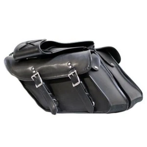 12" W MOTORCYCLE PVC SLANTED SADDLEBAGS w/ GUN HOLSTER FOR HARLEY DYNA - DDC4 - Foto 1 di 4