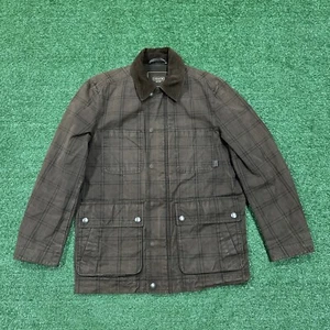 Men’s Coach Fatigue Tattersall Plaid Utility Field Jacket Lined Cargo Brown Sz S - Picture 1 of 9