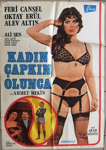 KADIN CAPKIN OLUNCA {Feri Cansel} Türkisches Original Filmplakat 70er - Bild 1 von 2