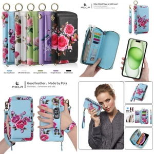 Google Pixel 6 Pro Detachable Case Flower Lady Bag multifunction Zipper Wallet - Picture 1 of 74