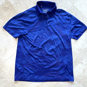 Under Armour Mens Shirt Medium Sonar Blue/Navy Playoff Polo 2.0 Jacquard - Picture 1 of 8
