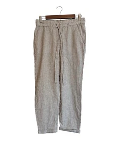 J Crew gestreifte Leinenmischung Kordelzug Hose schwarz & weiß Bündchen AY192 Hose Gr. 4 - Bild 1 von 7