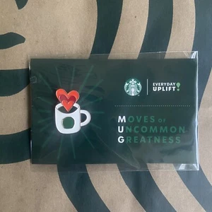 Sealed Starbucks Partner Barista Enamel Heart MUG Award Pin W/ Presentation Card - Bild 1 von 4