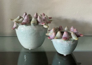 Skulpturale Vase / Topf mit Vogel, 2 Größen - Bild 1 von 4