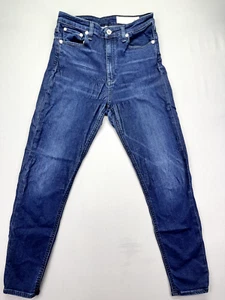Rag & Bone New York Jeans Women 28 Blue Mid Wash Nina High Rise Skinny Stretch - Picture 1 of 15