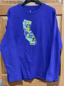 NBA FANATICS Para hombres L LA LAKERS LEBRON JAMES Camiseta Manga Larga Camisa Púrpura - Imagen 1 de 4