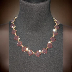 90er Karabiner Vintage J. Statement-Halskette Crew dunkel lila - Bild 1 von 6