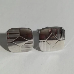 Unbranded Silver Tone Minimalist Textured Cufflinks - Picture 1 of 5